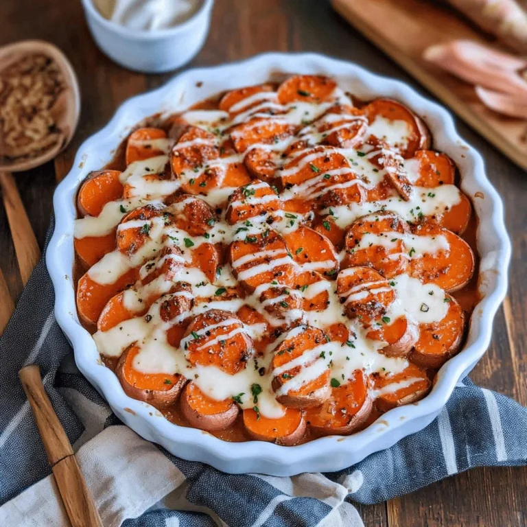 Best scalloped sweet potatoes recipe with brown sugar, served as a side dish.