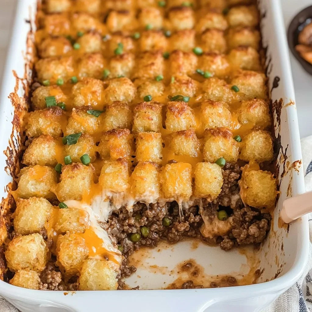 Tater Tot Casserole with Ground Beef